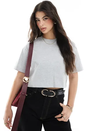 Cotton On Cotton On - Grå cropped T-shirt i firkantet snit