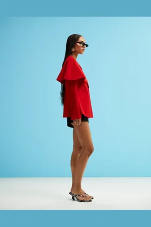 ASOS Blazer med struktur og oversized krave - Del af sæt-Sort