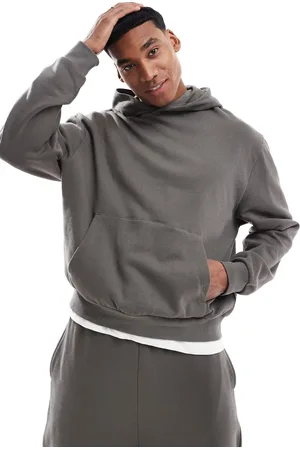 ASOS Mørkegrøn oversized hættetrøje i firkantet design