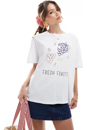 Pieces® Oversized T-shirt med frugtgrafik