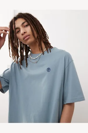 Timberland Dunstan River - Lyseblå oversized T-shirt med lille logo