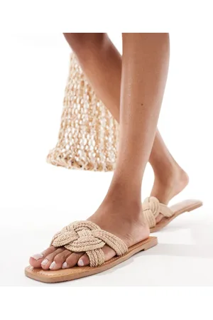 ASOS Flora - Naturfarvede flettede mule-sandaler-Neutral