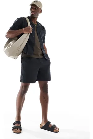 New Look Sorte pull-on-shorts i hørblanding - Del af sæt