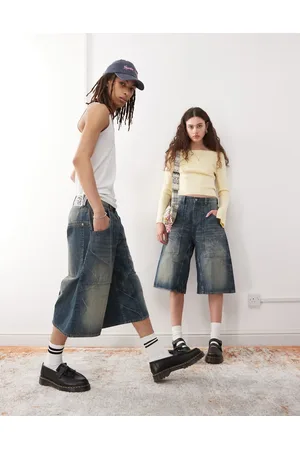 Cheap Monday Dunno - Unisex - Jorts i vintage vask-Blå