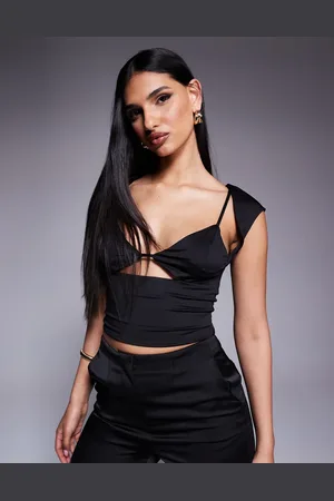 Princess Polly Stram croptop med bralette-udskæring og dobbeltlag