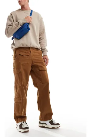 JACK & JONES Løstsiddende lysebrune cargobukser med flere lommer