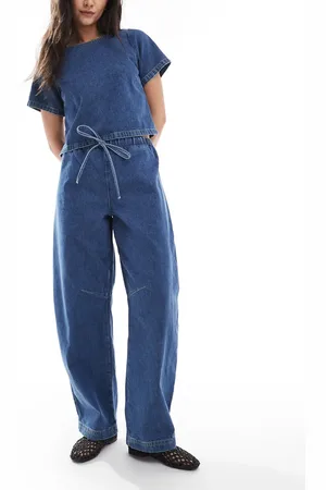 ASOS Lette jeans med tøndeformede ben-Blå