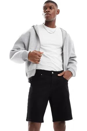 ASOS Sorte skinny-denimshorts i almindelig længde