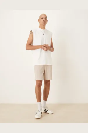 ASOS Beige oversized shorts med vaffeltekstur-Neutral