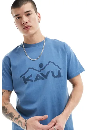 Kavu Blå T-shirt med klassisk logo foran