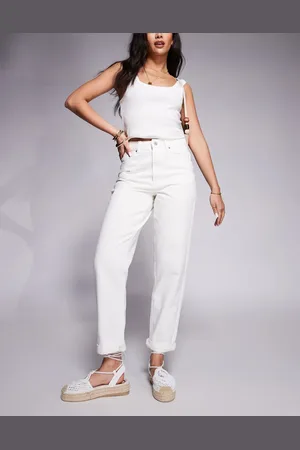 ASOS Hvide afslappede mom-jeans med høj talje