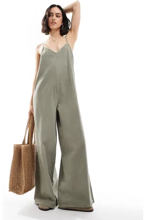 ASOS Kakigrønt jumpsuit i blød denim