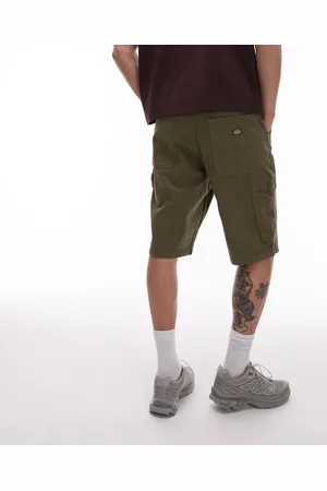 Dickies Garyville - Kakigrønne denimshorts med tømrerdetaljer i regular fit