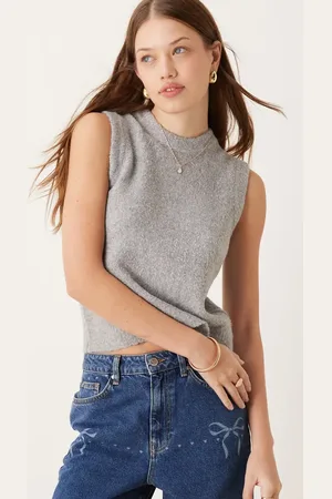 New Look Grå strikket vest i bouclé
