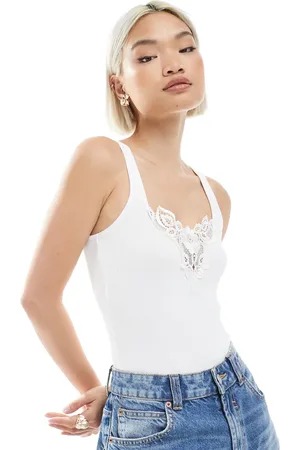 Miss Selfridge Bodystocking med blondepanel
