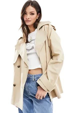 ASOS ASOS DESIGN Tall - kort oversized trenchcoat-Neutral