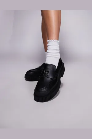Armani Exchange Chunky og sorte loafers med logoprint