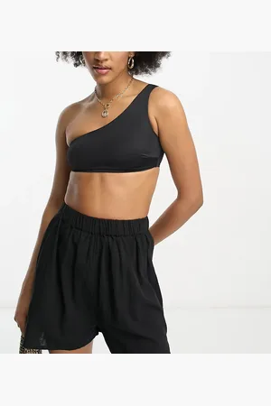 ASOS Tall - Sorte strandshorts med tekstur i bomuld - Del af sæt