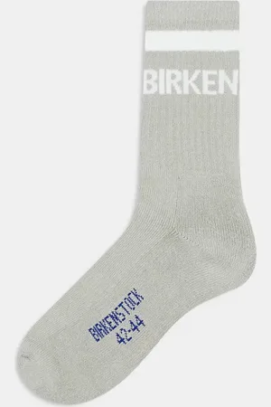 Birkenstock Unisex - Lysegrå sportssokker med striber