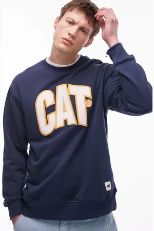 Caterpillar WWR - Marineblå sweatshirt med broderet logo