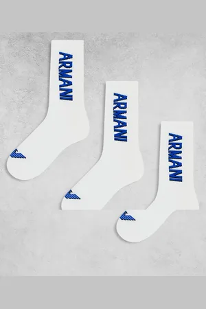 Emporio Armani Bodywear - Pakke med 3 par hvide sportssokker med logo
