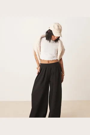 ASOS ASOS DESIGN Petite - Sorte bukser med ekstra vide ben og interlock-sømme