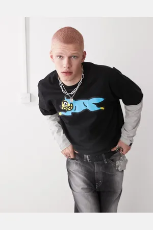 ICECREAM Ice Cream - T-shirt med flere lag g farver samt løbende hund-grafik