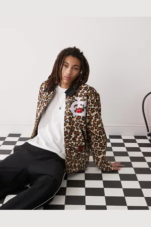 ICECREAM Arbejdsjakke med logodetalje og leopardprint-Multifarvet