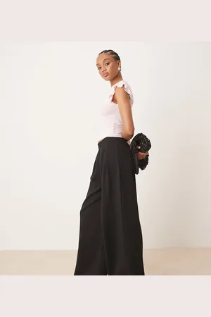 ASOS ASOS DESIGN Tall - Sorte bukser med ekstra vide ben og interlock-sømme