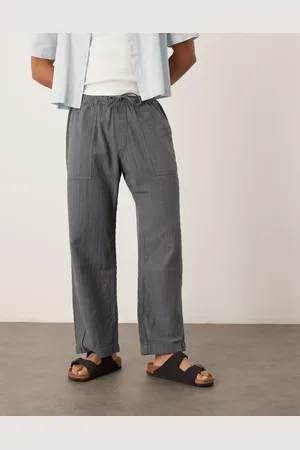 Abercrombie & Fitch Grå posede pull-on-bukser med tekstur