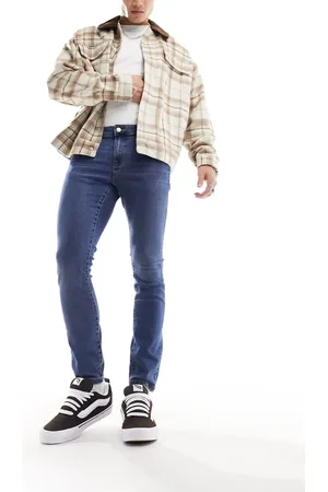 Only & Sons Warp - Mellemvaskede jeans i skinny fit-Blå