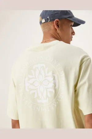 SELECTED Lysegrøn oversized T-shirt med cirkelprint på ryggen