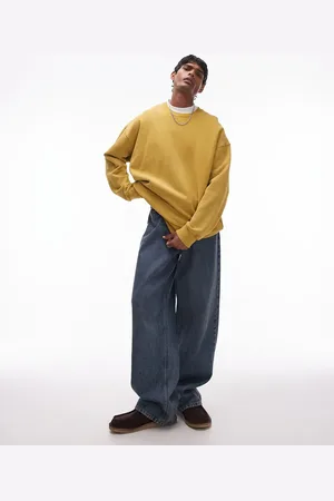 Topman Forvasket gul oversized sweatshirt-Guld