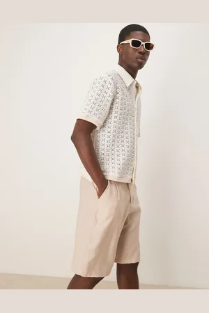 ASOS Naturfarvede elegante oversized bermudashorts med bæltedetalje-Neutral