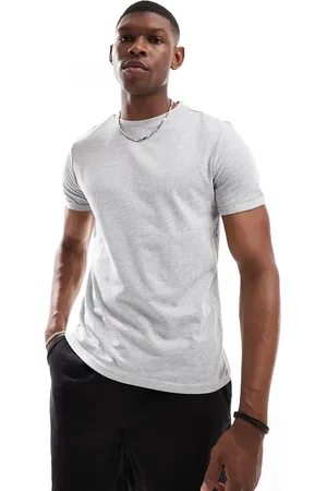 Pull&Bear Gråmeleret tætsiddende T-shirt