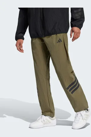 adidas Future Icons - Olivengrønne og vævede bukser med 3 striber