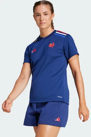adidas France - rugbystøttetrøje i hjemmefarve