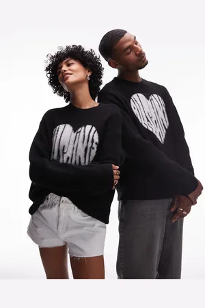 AllSaints Bubble - strikket unisex-trøje med hjertelogo