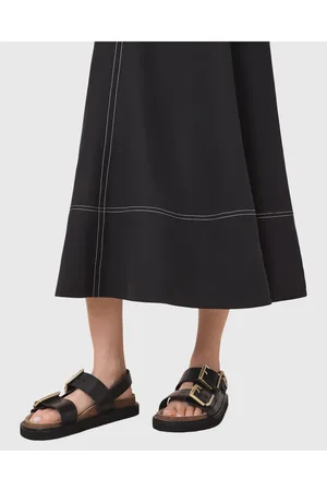 AllSaints Isla - Sorte sandaler i læder