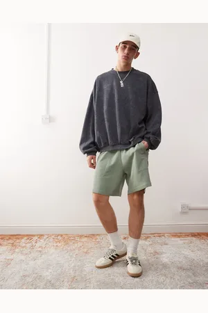 adidas Trefoil Essentials - Grønne shorts med vaffelstruktur