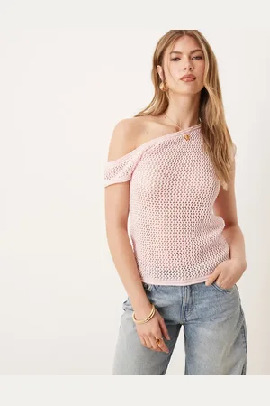 ASOS Lyserød strikket oneshoulder-top