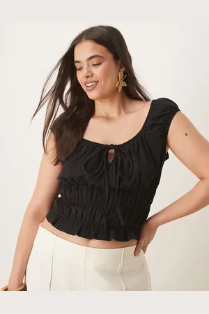 ASOS ASOS DESIGN Curve - milkmaid-top med korte ærmer