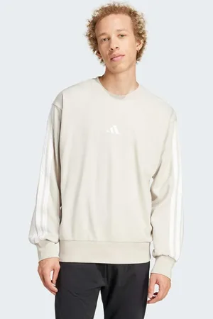 adidas Essentials - sweatshirt i french terry med 3 striber-Neutral