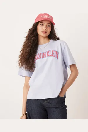 Calvin Klein Calvin Klein - Babyblå T-shirt med college-print