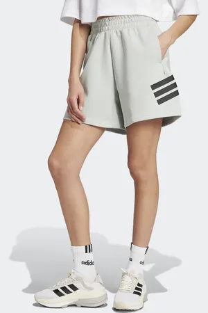 adidas Future Icons - Sølvfarvede shorts med 3 striber-Grå