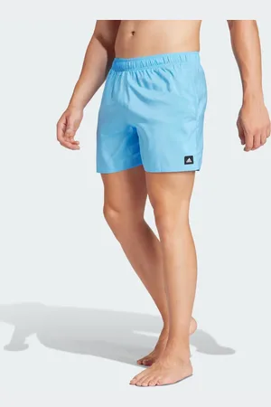 adidas Solid CLX - Blå badeshorts med sort logo i klassisk længde