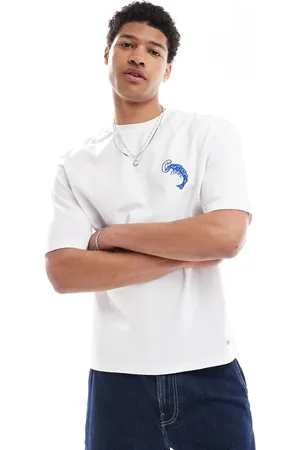 Native Youth Hvid og blå T-shirt i afslappet pasform