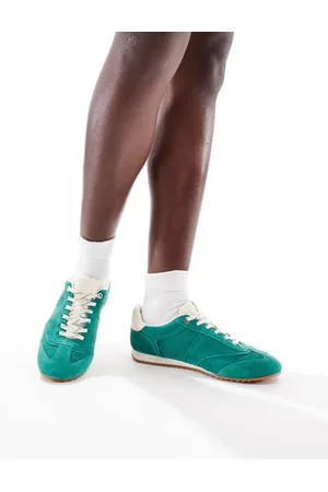 Stradivarius Grønne sneakers i ruskindslæder
