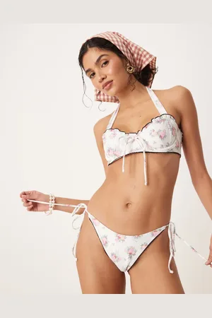 For Love & Lemons Cordelia - Hvide bikinitrusser med blomstermønster - Del af sæt