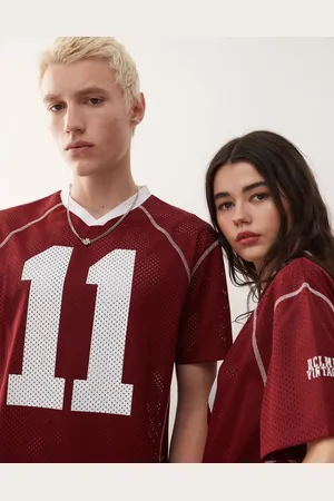 Reclaimed Unisex - cropped firkantet T-shirt i airtex-Brun